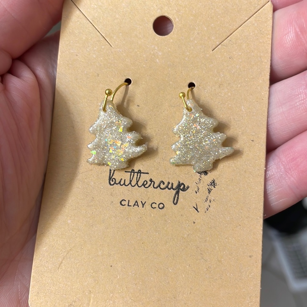 Sparkly Christmas Clay Earrings